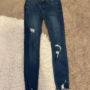 Refuge Blue Skinny Distressed Jeans